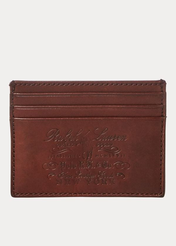 Men's Polo Ralph Lauren Heritage Full-Grain Card Holder | 829507XQM